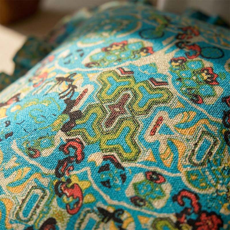 Marokkaanse Geometrische Rimpel Sierkussen | Boho Decoratieve Kussen met Kwasten | Zachte Polyester Buitenhoes | 45×45cm Sofa & Slaapkamer Accent