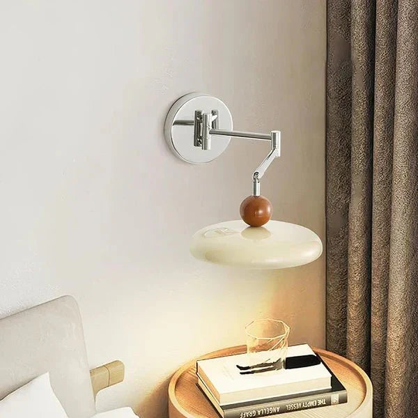 Swing Arm LED Wall Lamp Lola Adjustable | Modern Metal Acrylic | Integrated LED | Hardwired Wall Light for Bedroom and Reading