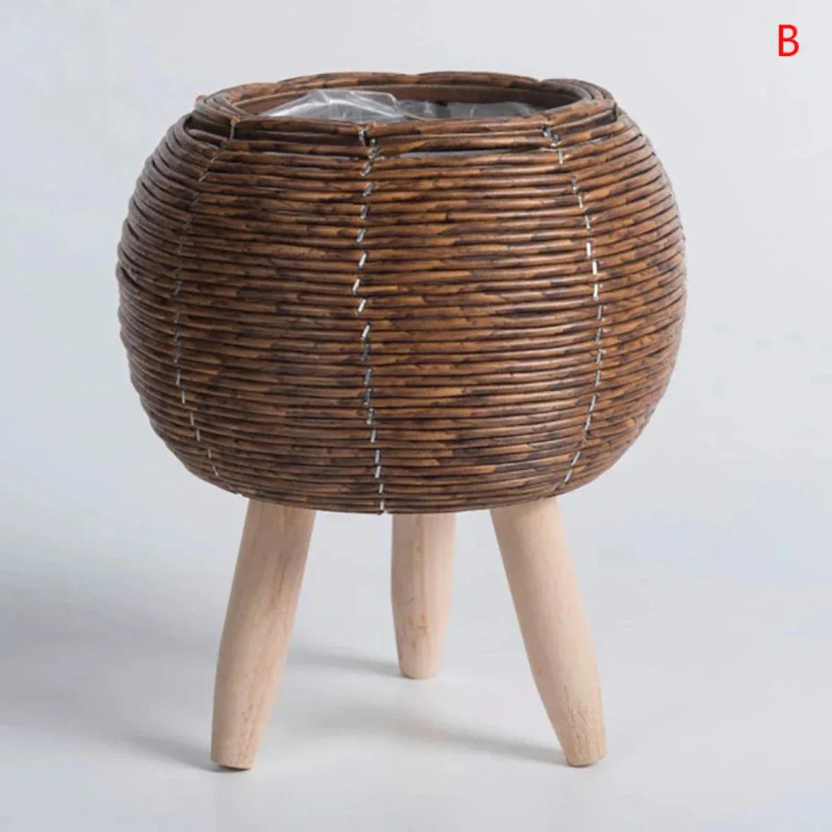 Scandinavische Plantenpot Liora Puck Binnen Buiten | Lichtgewicht Duurzaam Plastic | Natuurlijke Kleur Minimalistisch Ontwerp | Balkon Woonkamer Tuin