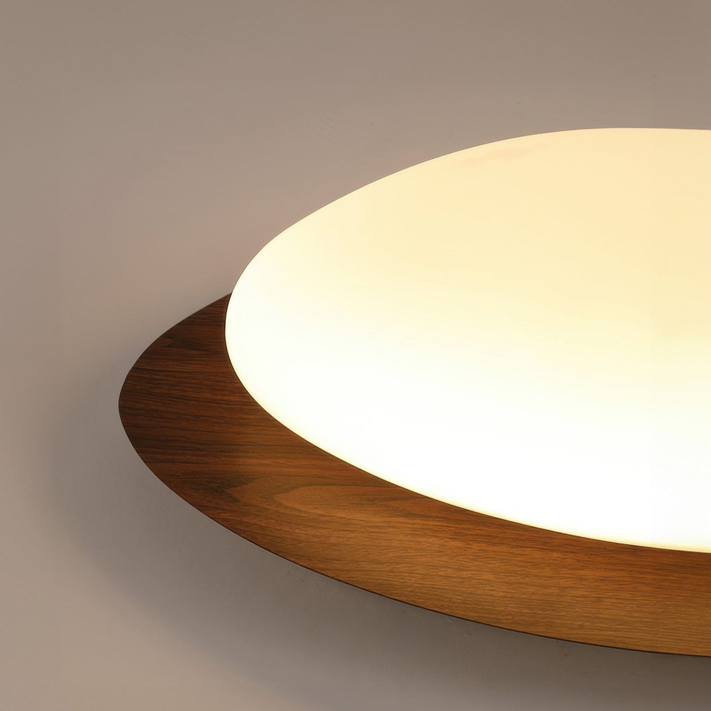 Scandinavian Wood Grain LED Ceiling Lamp | Pebble Texture Flush Mount Light | Warm Non-Glare Lighting | 30–58cm