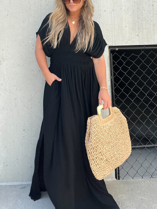 3 Maxi Dress with Split V-neck
