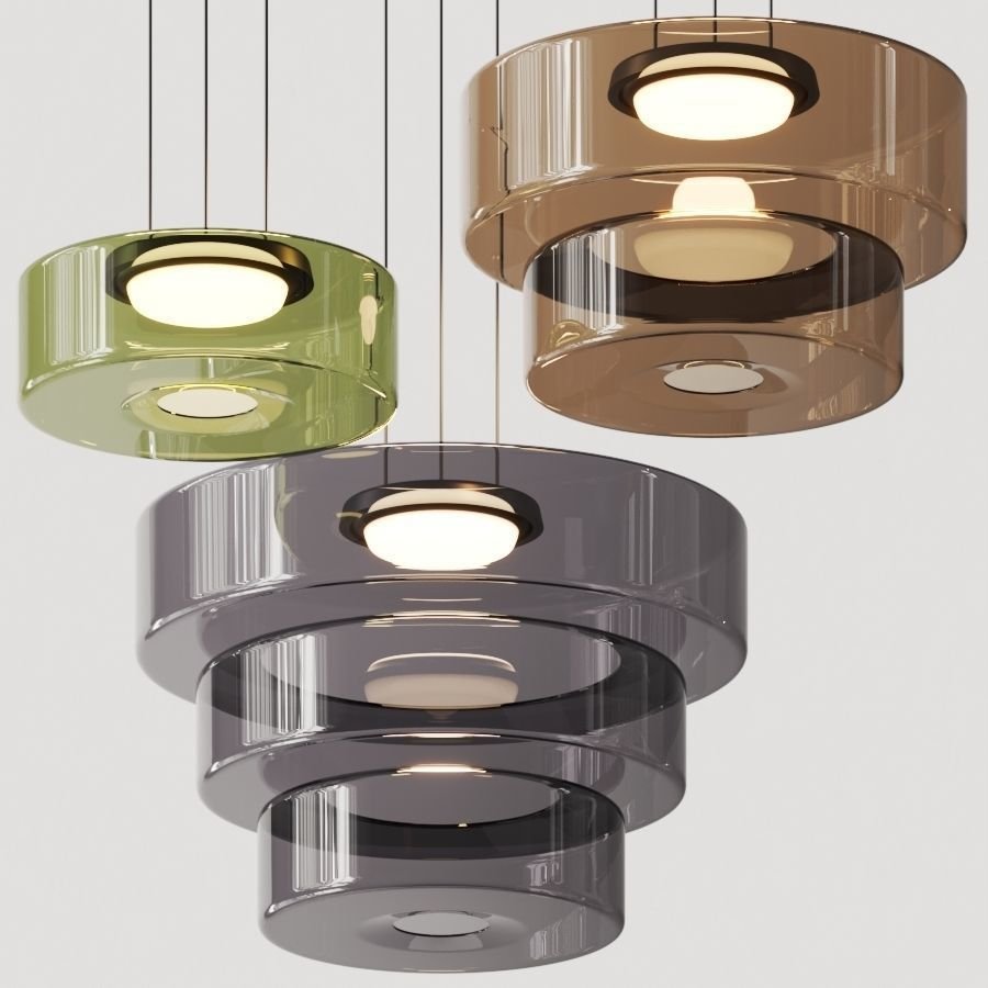 Glass Pendant Lamps in Bauhaus Style