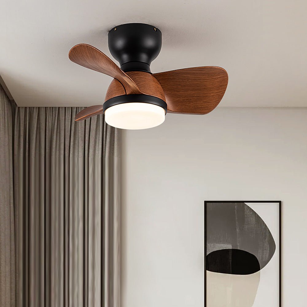 Ceiling Fan with LED Light for Bedroom | Modern Wooden Style Fan Light | 3 Color Temperature | Remote Control | 22" (54cm)