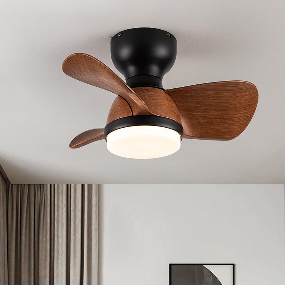 Ceiling Fan with LED Light for Bedroom | Modern Wooden Style Fan Light | 3 Color Temperature | Remote Control | 22" (54cm)