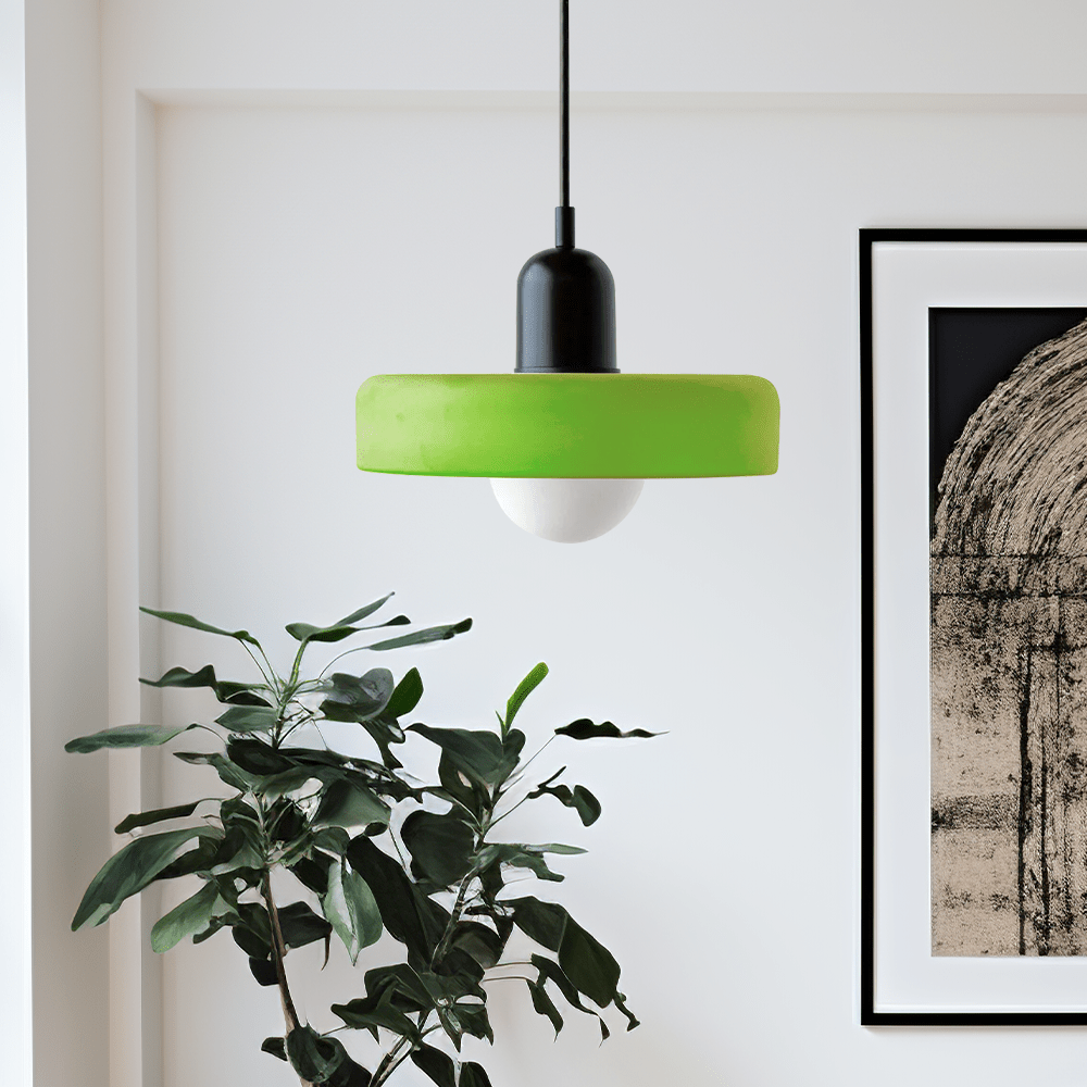 Bauhaus Pendant Lamp Made of Colored Glass