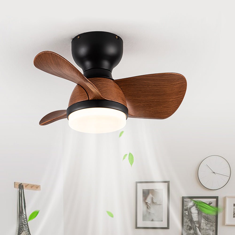 Ceiling Fan with LED Light for Bedroom | Modern Wooden Style Fan Light | 3 Color Temperature | Remote Control | 22" (54cm)