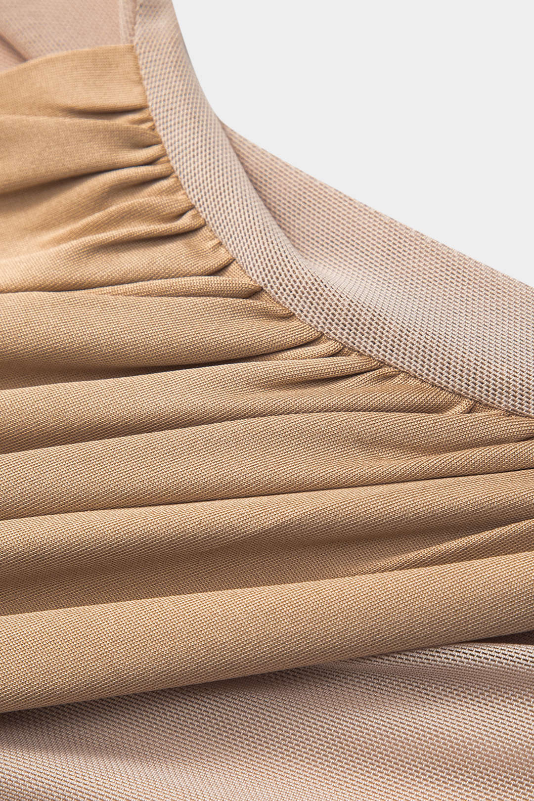 Crossed Mesh Sheer V-Neck Long Sleeve Maxi Dress 