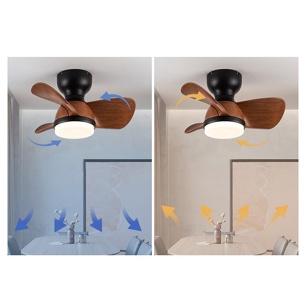 Ceiling Fan with LED Light for Bedroom | Modern Wooden Style Fan Light | 3 Color Temperature | Remote Control | 22" (54cm)