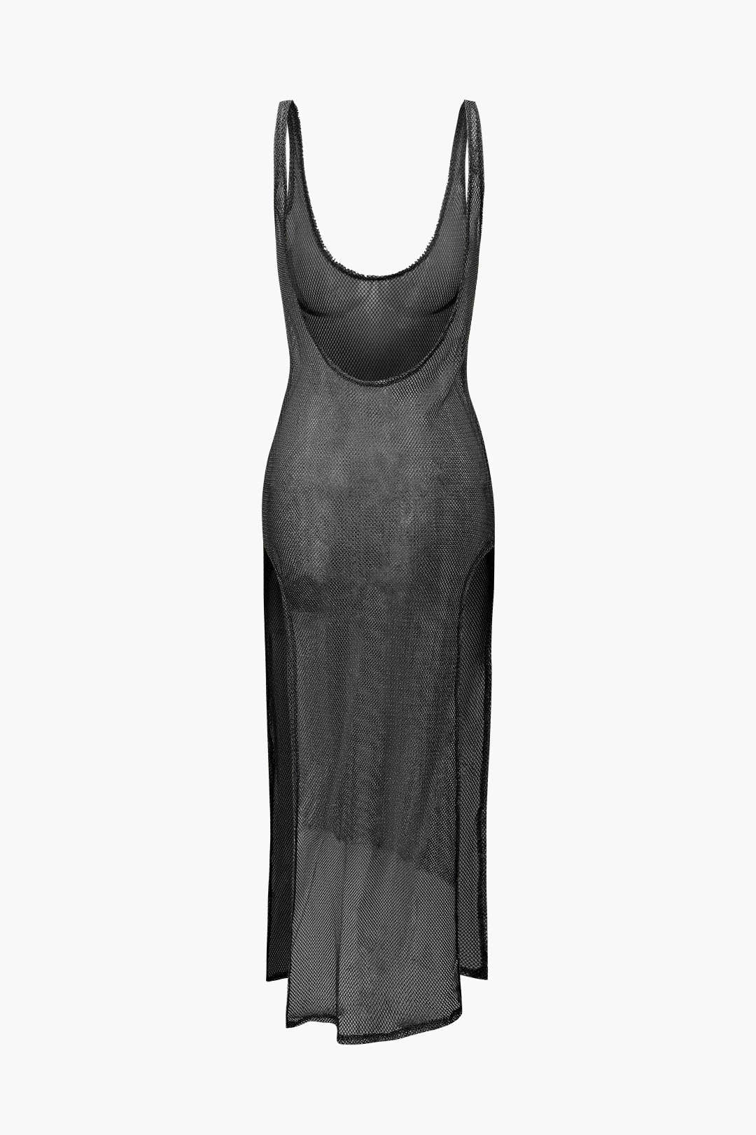 Sheer Mesh Split Cover-up Dress 
