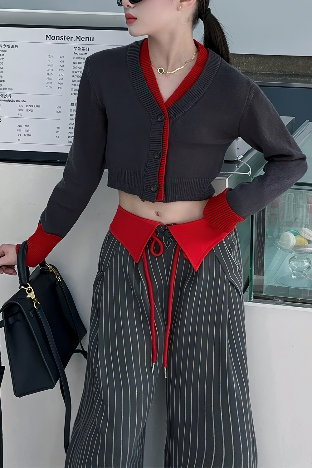 Libby - Chic Patchwork Pattern Women's Long Sleeve Shirt