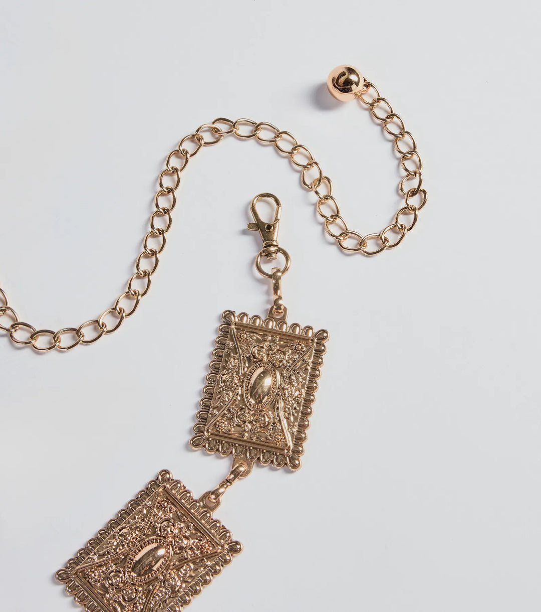 Boho Vibe Engraved Concho Chain Belt