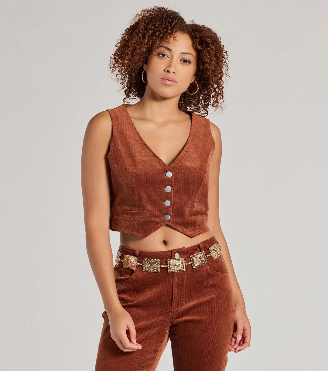 Boho Vibe Engraved Concho Chain Belt