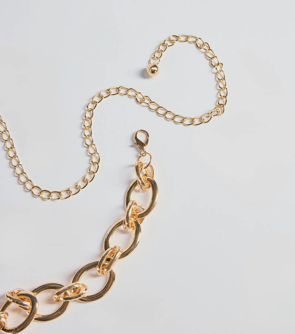 Edgy Vibes Chunky Chain Link Metal Belt