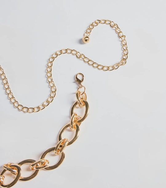 Edgy Vibes Chunky Chain Link Metal Belt
