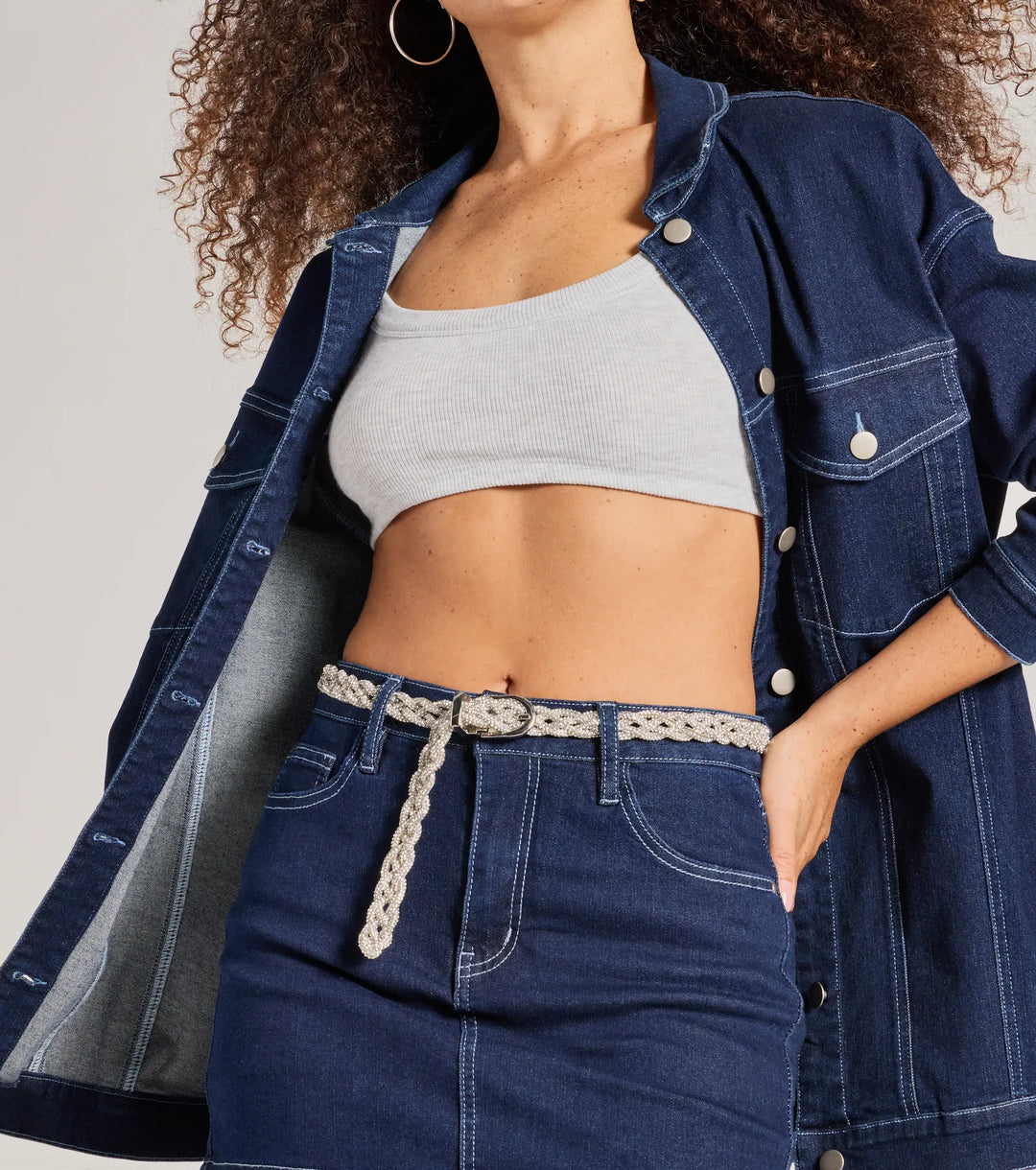 Definition of Glam Rhinestone Braided Belt