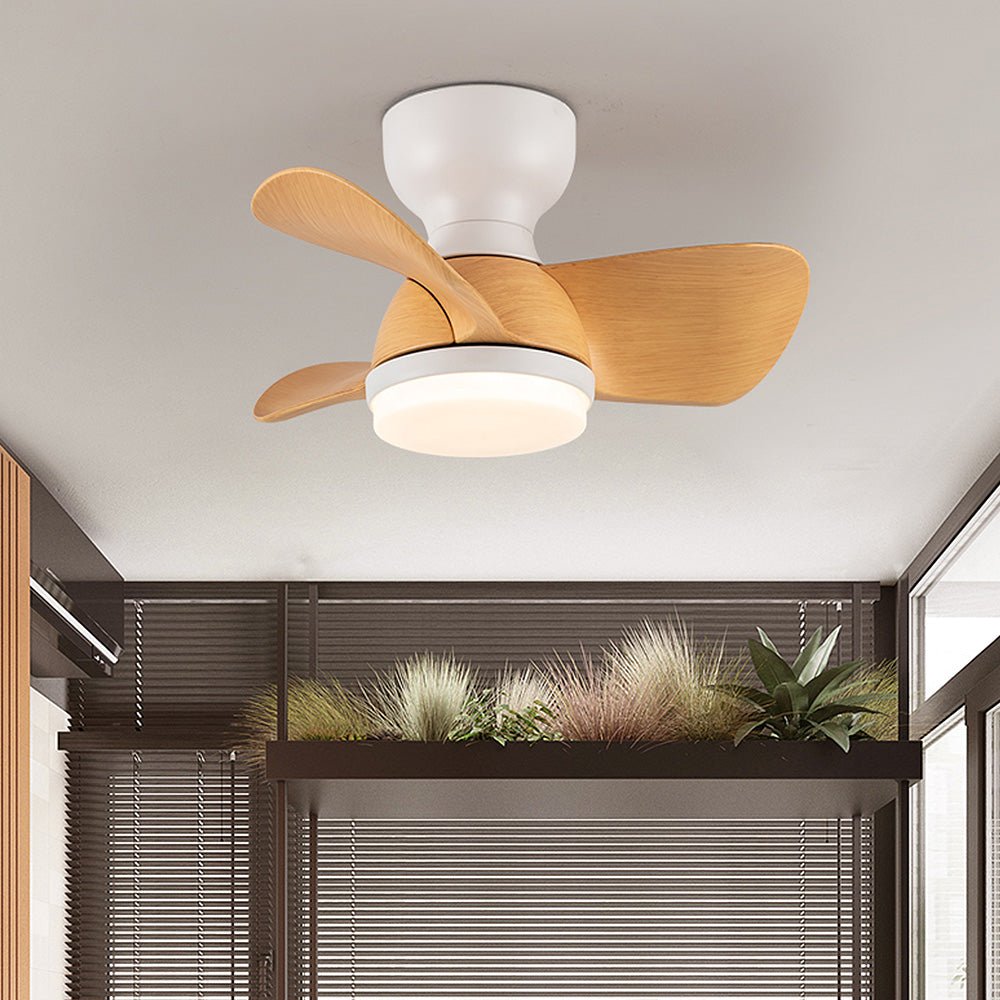 Ceiling Fan with LED Light for Bedroom | Modern Wooden Style Fan Light | 3 Color Temperature | Remote Control | 22" (54cm)