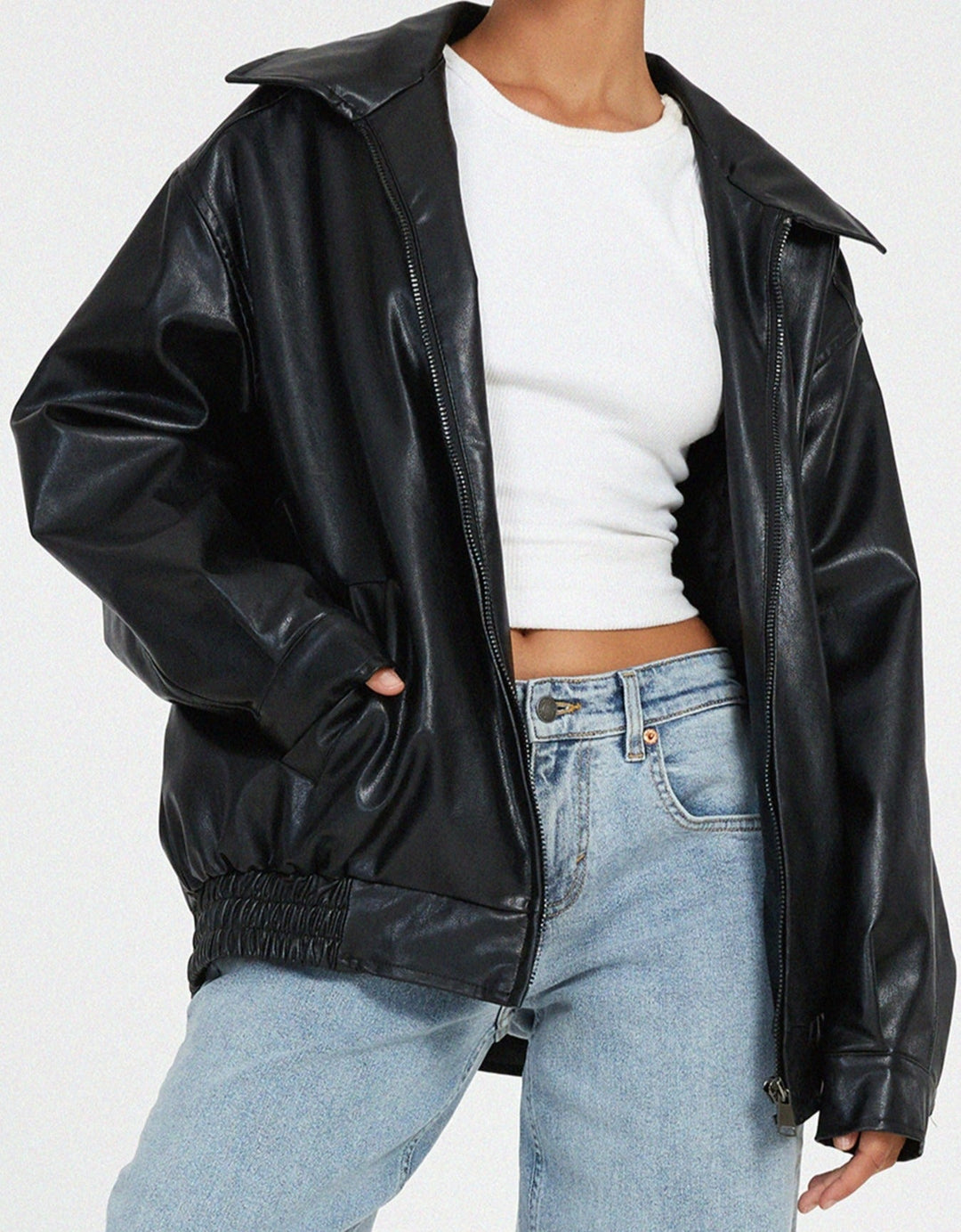 Women's Leather Jacket | Oversized Fit | Timeless Design