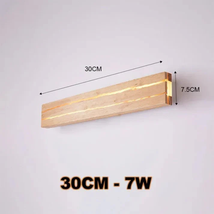 Modern Wooden Crack Wall Sconce LED | Natural Wood & Acrylic Wall Lamp | Ambient Indoor Lighting Ø30/50cm | Home Decor Wall Light