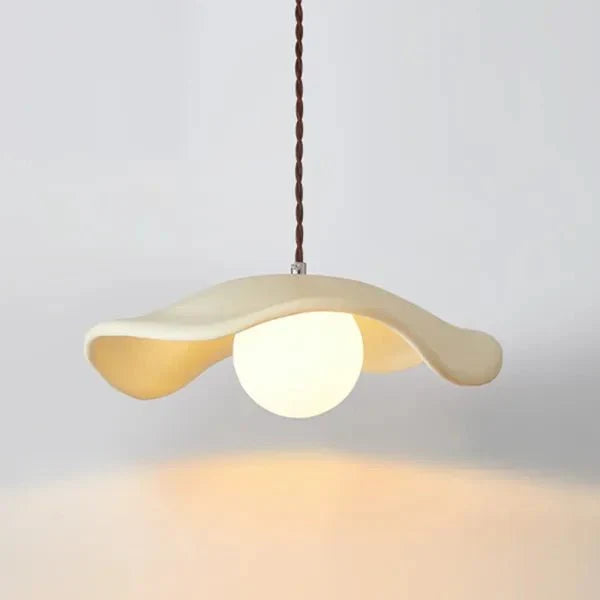 Wabi Sabi Lotus Leaf Pendant Lamp Organic Dining Design | G9 Bulb Base | Metal & Resin | Minimalist Ambient Lighting