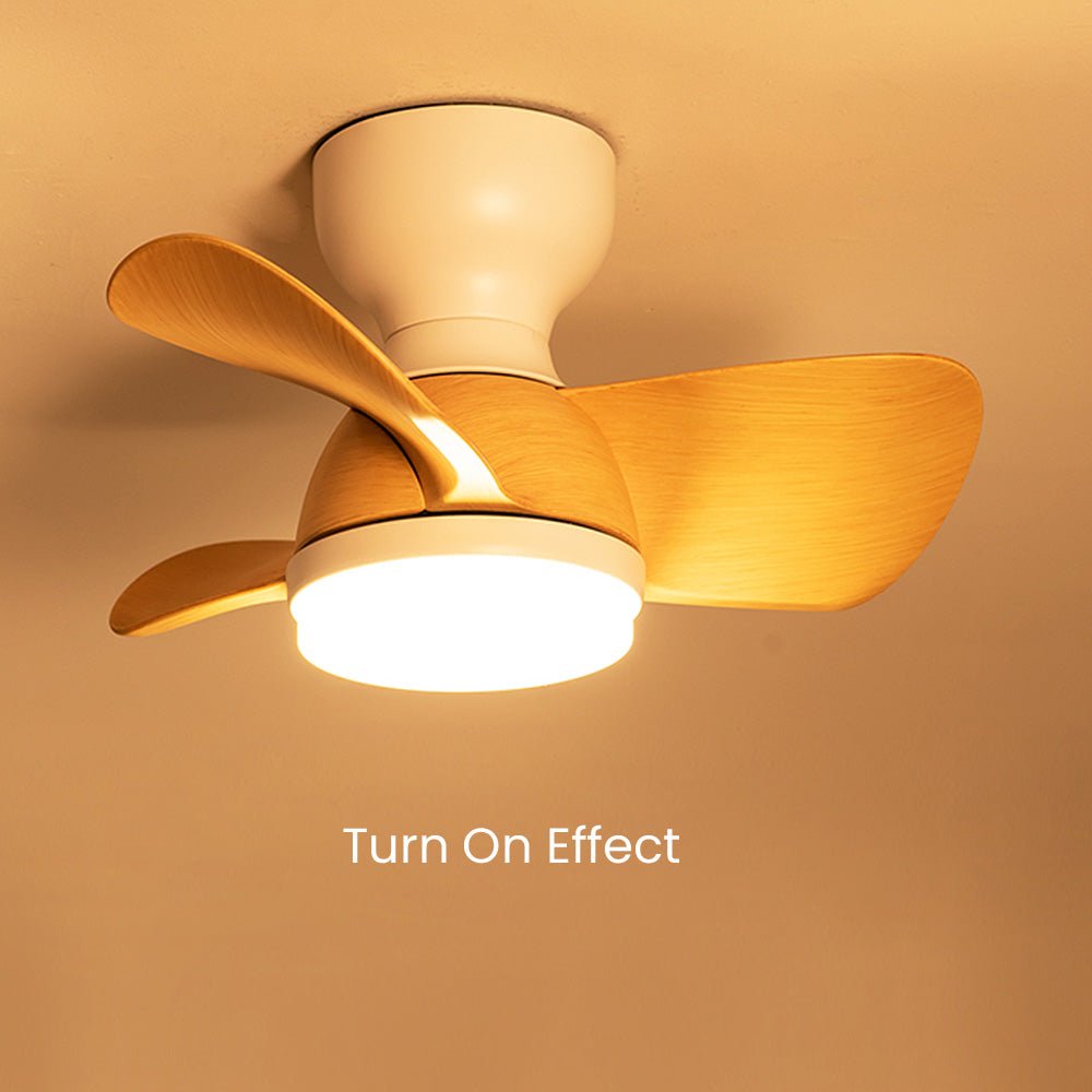 Ceiling Fan with LED Light for Bedroom | Modern Wooden Style Fan Light | 3 Color Temperature | Remote Control | 22" (54cm)