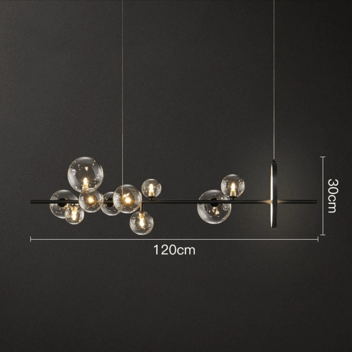 Luxury Glass Bubble Chandelier Macrocosm | Blown Glass Iron | G4 LED | Modern Ceiling Pendant Light | 90–120 cm