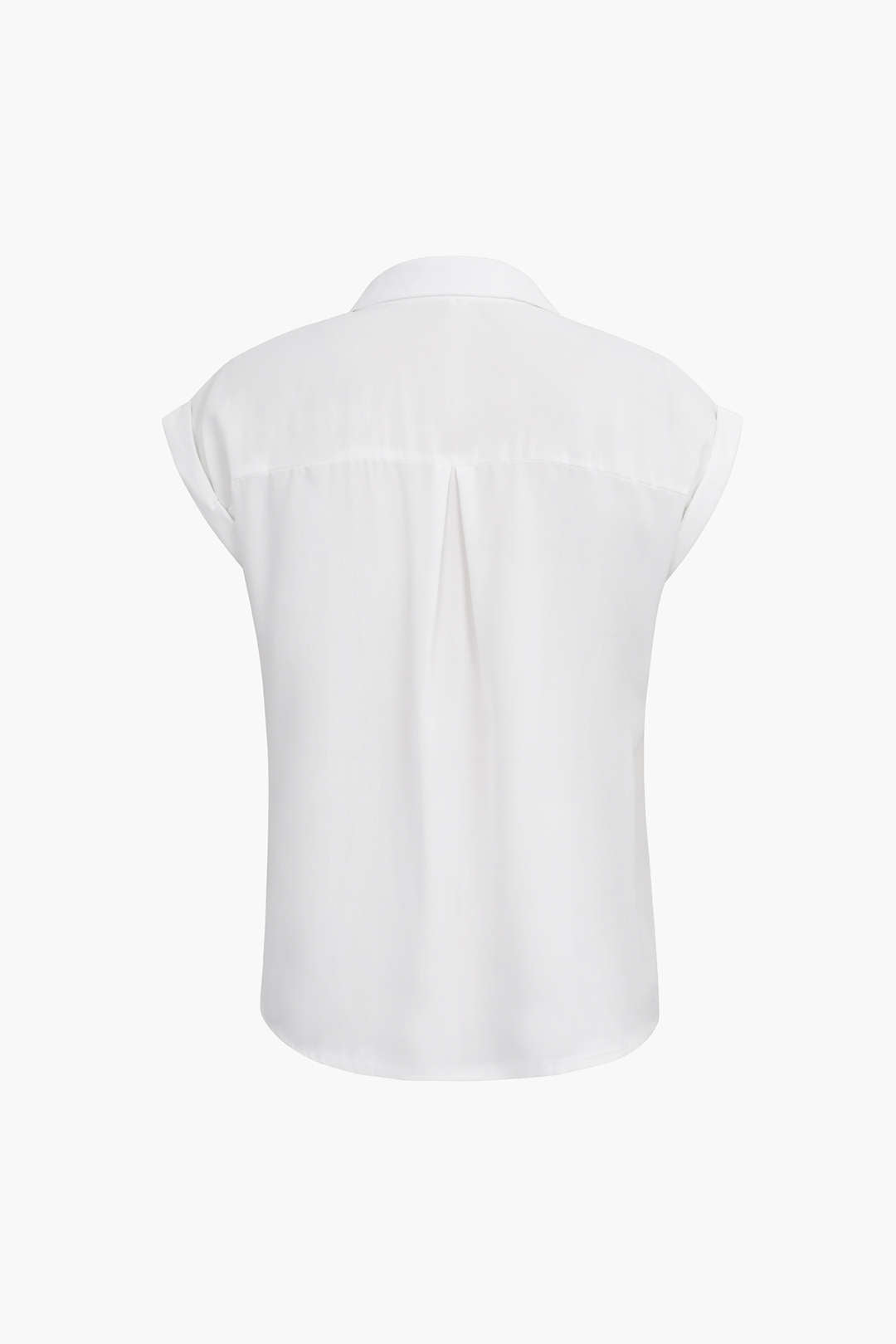 Vittoria - Minimalist Rolled Sleeve Knotted Hem Women's Shirt