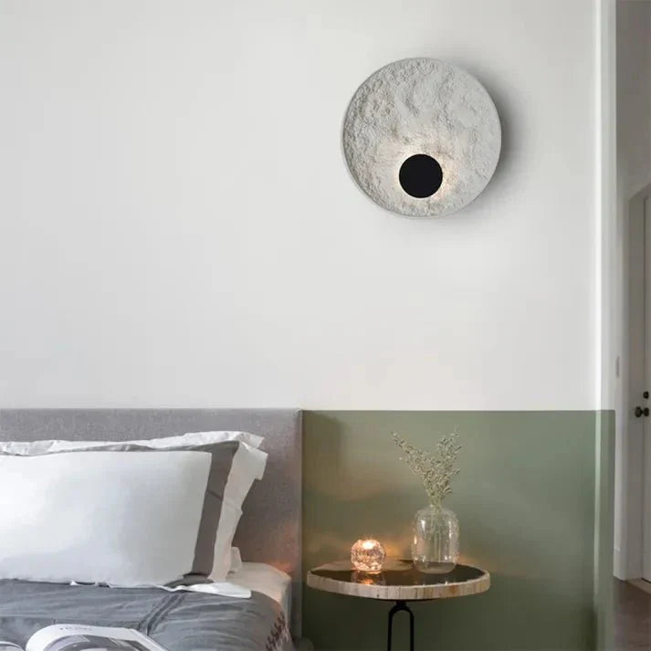 Modern Moon Ball Wall Lamp for Living Room & Bedroom | Soft Ambient LED Lighting | Resin & Iron Construction | 30cm or 50cm Diameter