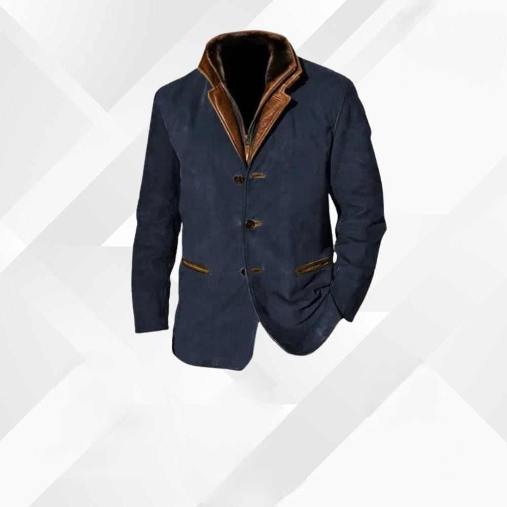 Men's Suit Jacket with Lapel and Two-Button Closure | Ideal for Autumn