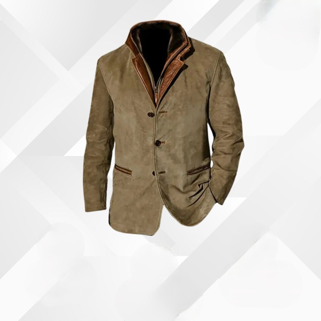 Men's Suit Jacket with Lapel and Two-Button Closure | Ideal for Autumn