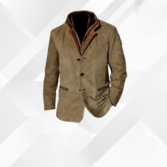 Men's Suit Jacket with Lapel and Two-Button Closure | Ideal for Autumn