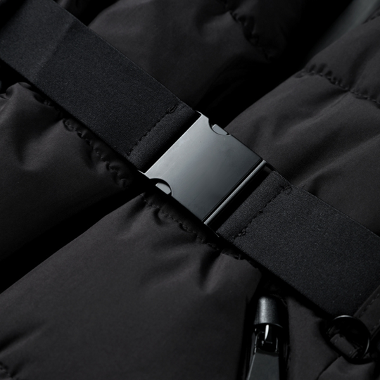 Women's Black Puffer Jacket | With Belt | Water-Repellent Winter Coat | Insulated Warmth