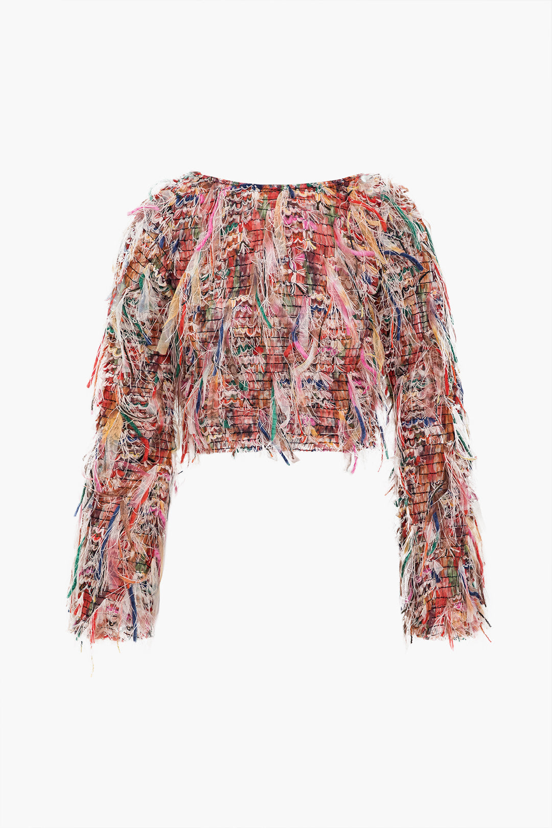 Isla - Elegant Long Sleeve Fringe Detail Blouse for Women