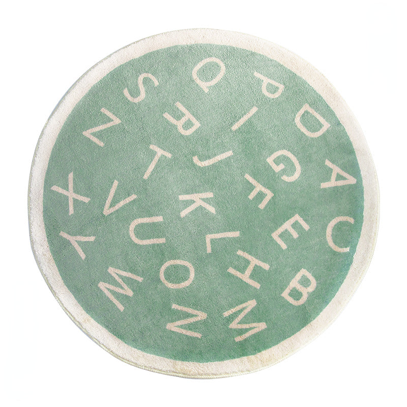 LunaWeave | Cute Round Cartoon Rug for Kids' Room | Washable, Soft & Educational – Fun with Style