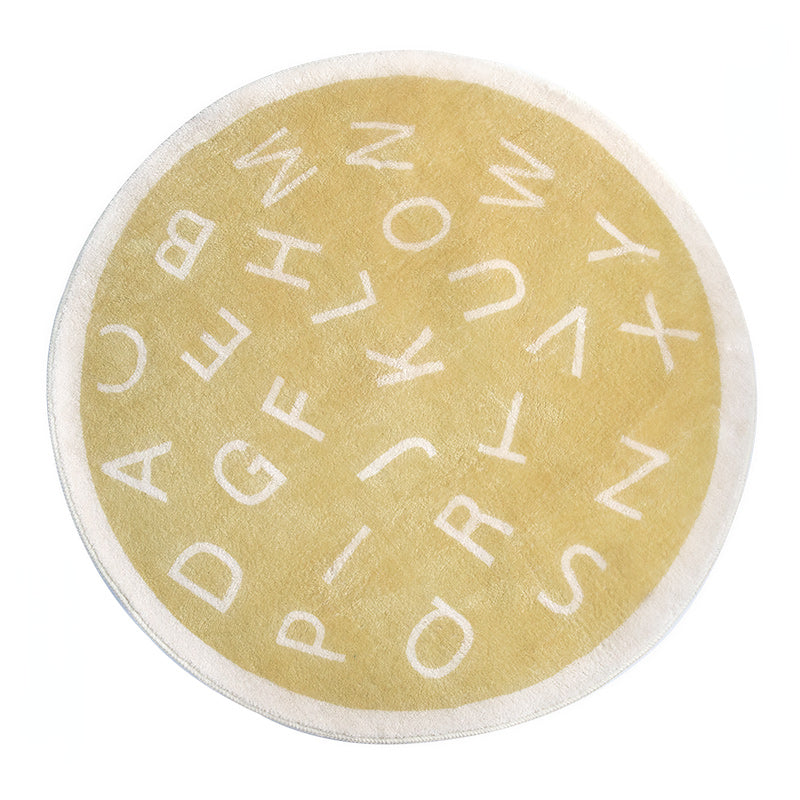 LunaWeave | Cute Round Cartoon Rug for Kids' Room | Washable, Soft & Educational – Fun with Style