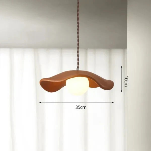 Wabi Sabi Lotus Leaf Pendant Lamp Organic Dining Design | G9 Bulb Base | Metal & Resin | Minimalist Ambient Lighting