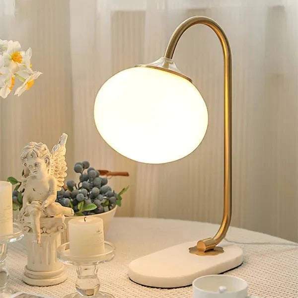 Marshmallow Metal and Glass Table Lamp