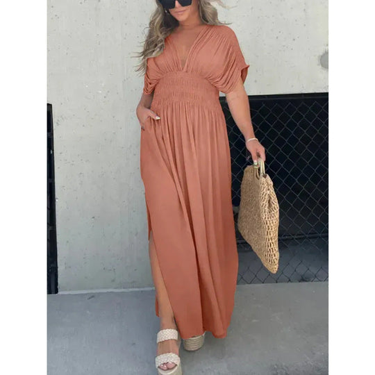3 Maxi Dress with Split V-neck