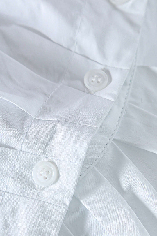 Winifred - Chic Asymmetric Hem Women's Pleated Shirt