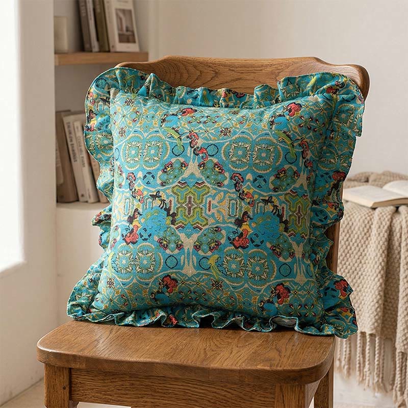 Marokkaanse Geometrische Rimpel Sierkussen | Boho Decoratieve Kussen met Kwasten | Zachte Polyester Buitenhoes | 45×45cm Sofa & Slaapkamer Accent