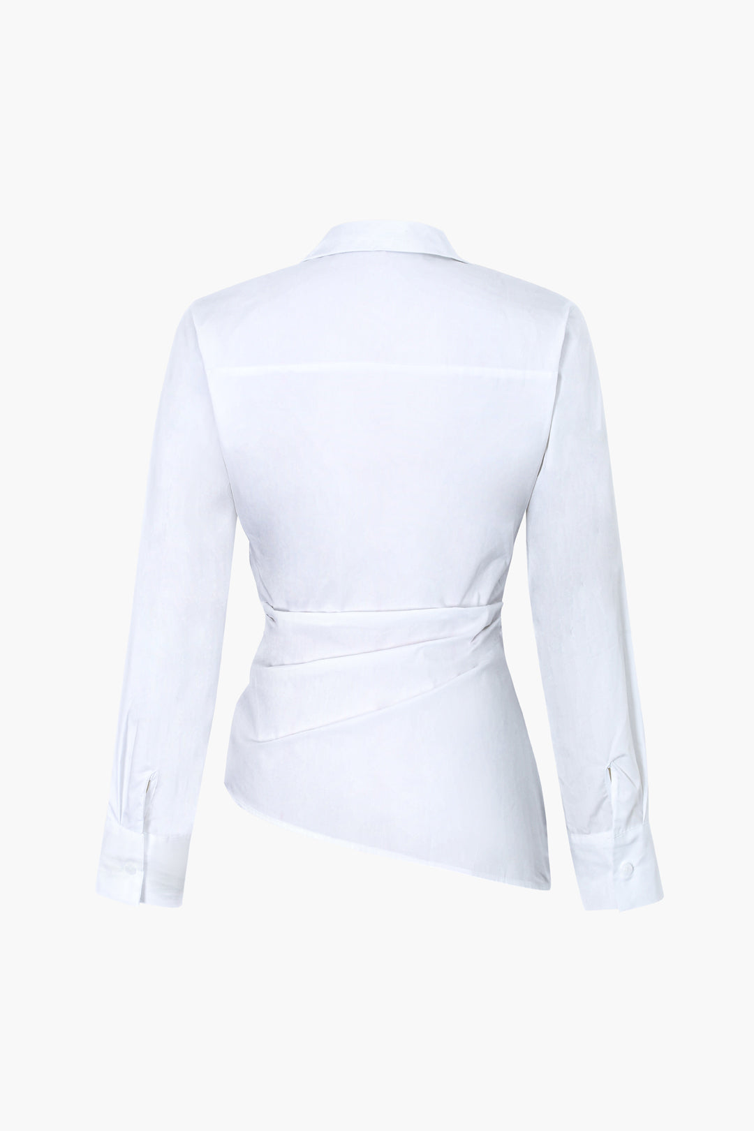 Winifred - Chic Asymmetric Hem Women's Pleated Shirt