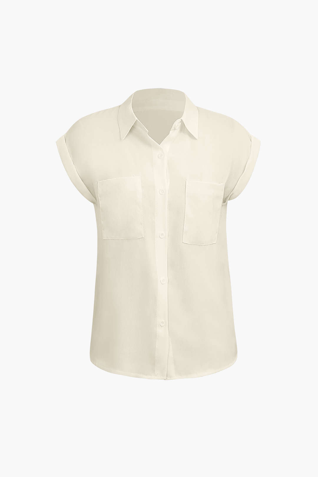 Vittoria - Minimalist Rolled Sleeve Knotted Hem Women's Shirt