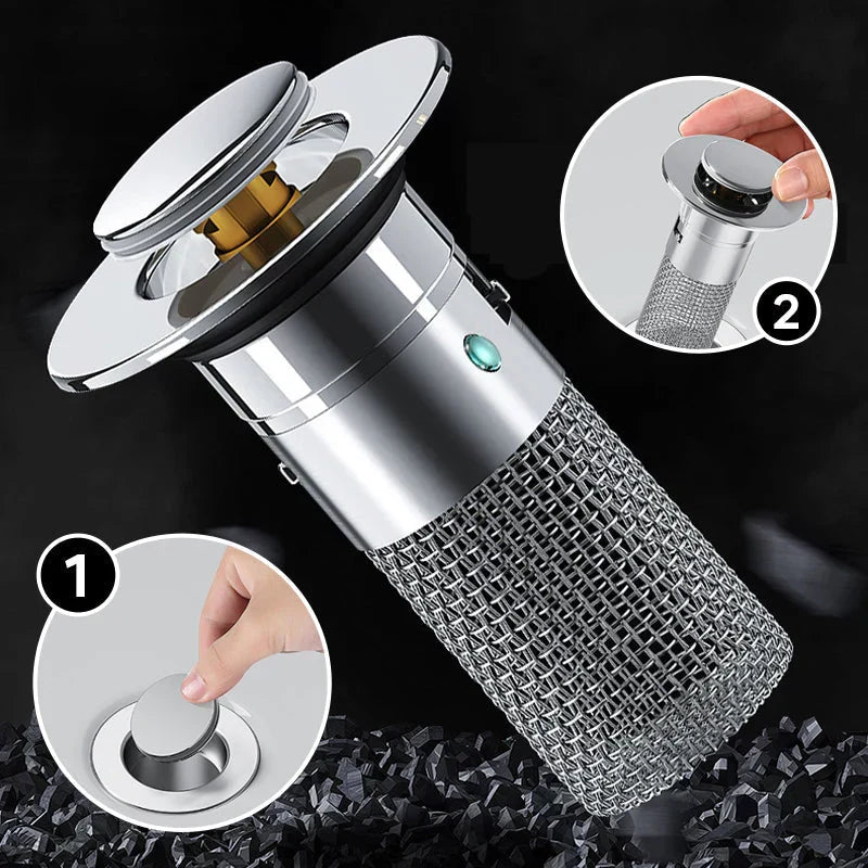 Drain strainer for shower and sink | Hair strainer made of stainless steel | StoppFix