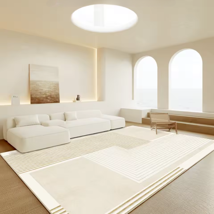 Thalirion Japanese Minimalist Area Rug | Plush Soft Non-Slip Carpet | Large Bedroom & Living Room Floor Rug