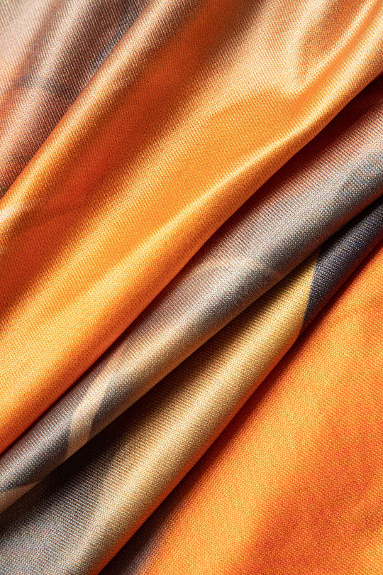 Abstract Print Halter Cowl Neck Split Mini Dress 