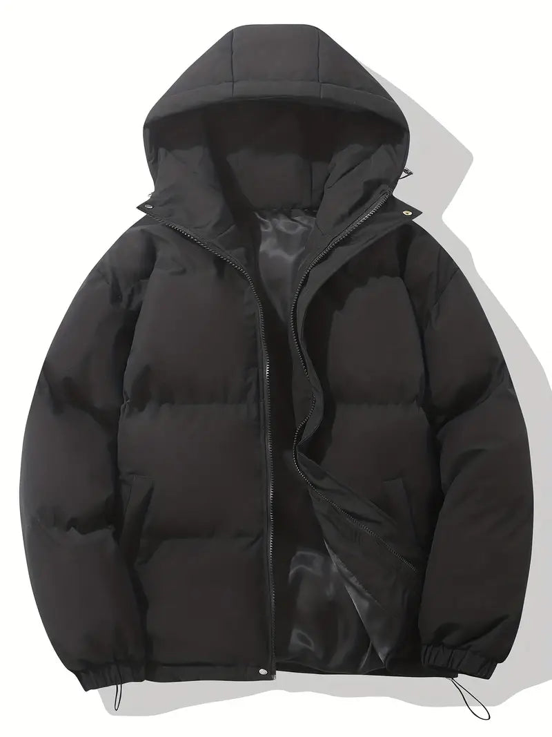Men's Lined Hooded Jacket with Zipper | Ideal for Spring and Winter