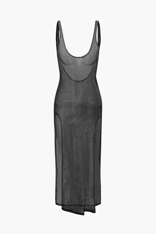 Sheer Mesh Split Cover-up Dress 
