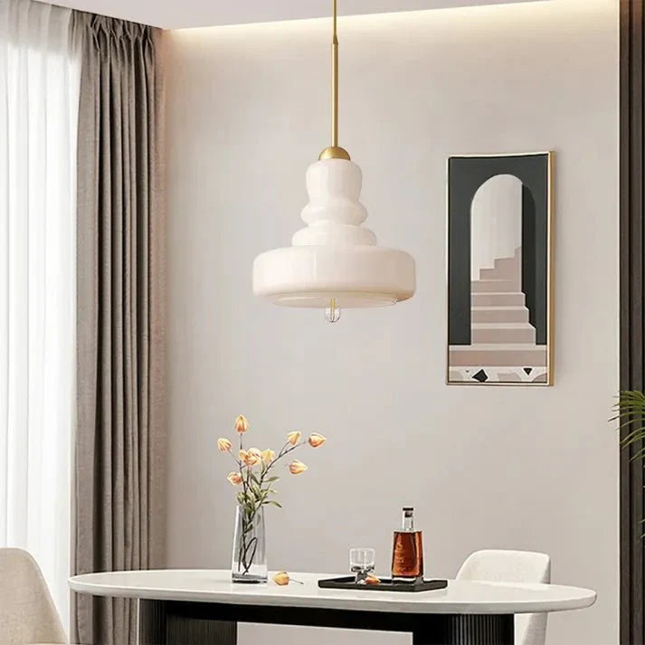 Bauhaus Gourd Glass Pendant Lamp | E27 Ceiling Light | Glass & Brass or Iron | Modern Decorative Lighting | Adjustable Hanging