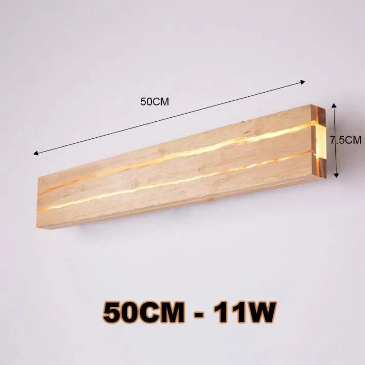 Modern Wooden Crack Wall Sconce LED | Natural Wood & Acrylic Wall Lamp | Ambient Indoor Lighting Ø30/50cm | Home Decor Wall Light