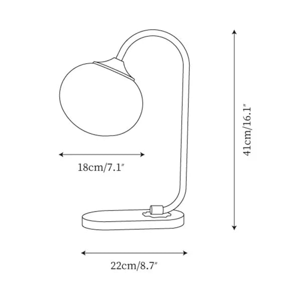 Marshmallow Metal and Glass Table Lamp