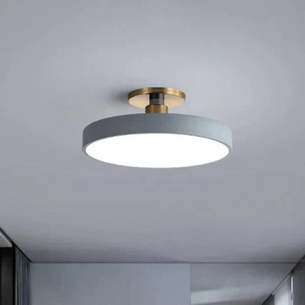 Round Flush Mount Light Scandinavian Style Acrylic Bedroom LED Semi-Coil Ceiling Lamp